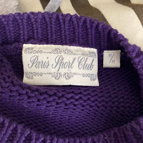 Vintage Cottagecore Floral Knit Purple Sweater - Picture 6 of 7